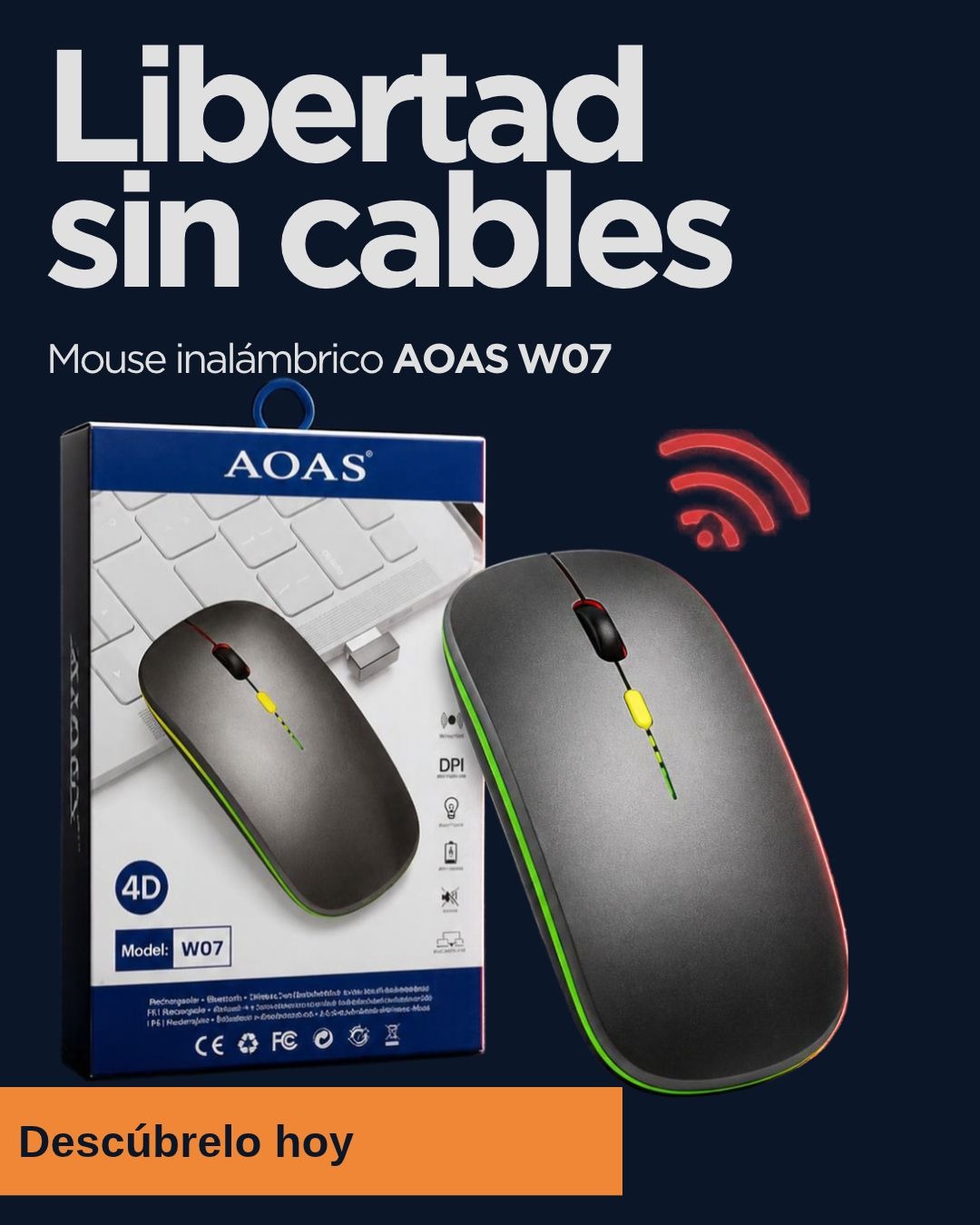 Raton inalámbrico recargable