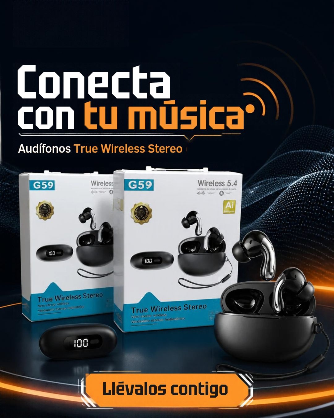 Audifonos recargables inalambricos IA